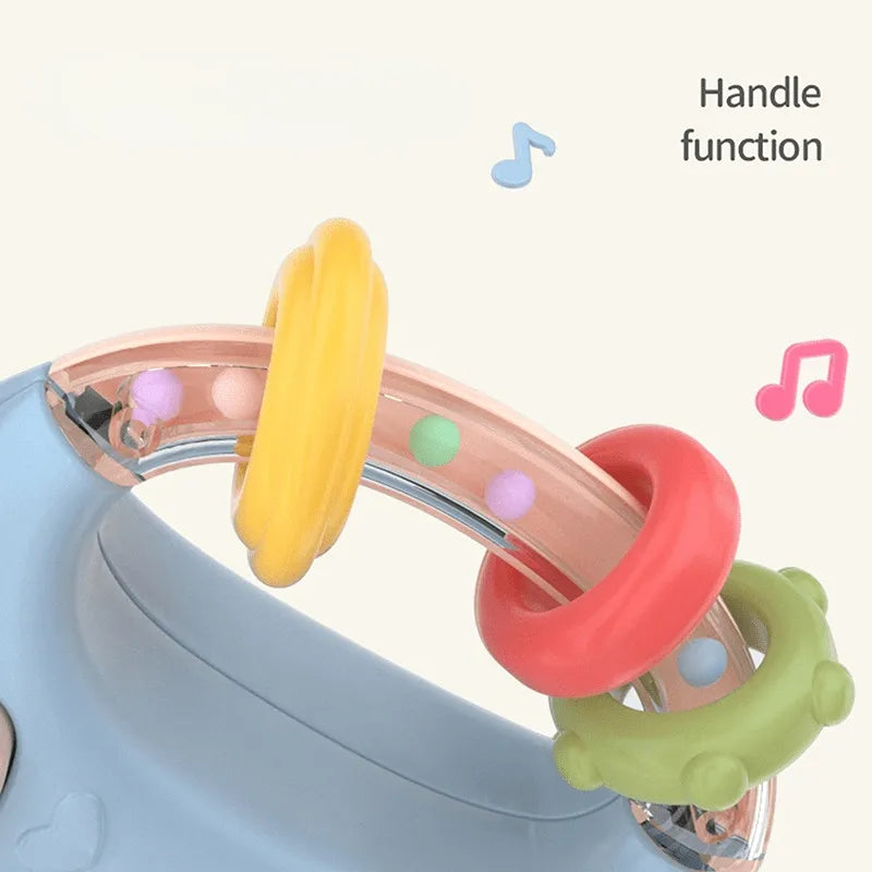 Brinquedo Mamadeira Musical para Bebês - Mordedor e Chocalho - Jardim das Compras