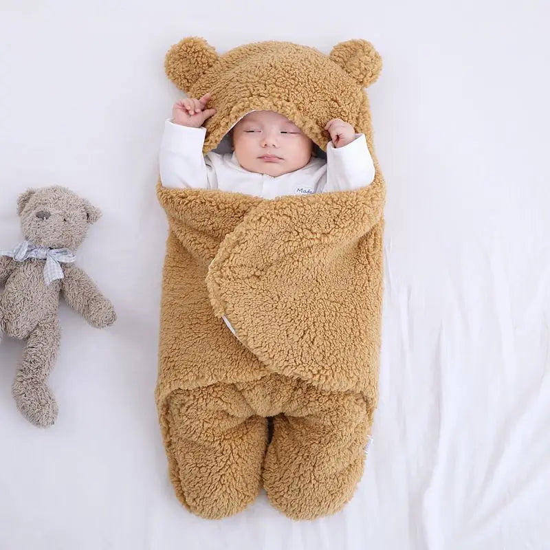 Saco Cobertor p/ Dormir Bebê Recém-Nascido de Pelúcia - Jardim das Compras